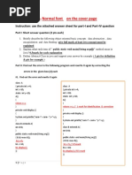 Normal Font On The Cover Page: Instruction: Use The Attached Answer Sheet For Part-I and Part-IV Question