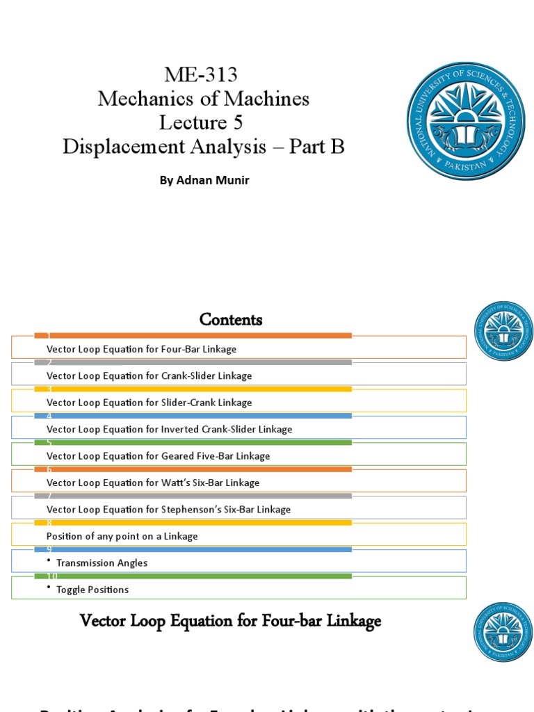 Displacement Analysis in Machine Mechanics | PDF | Trigonometric ...
