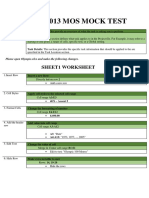 (MOS Excel) Mock Test 1