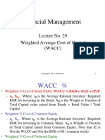 Financial Management: Lecture No. 29 Weighted Average Cost of Capital (WACC)