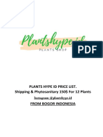 Plants Hype Id Price List. Shipping & Phytosanitary 150$ For 12 Plants