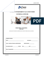 Industrial Training Form - External