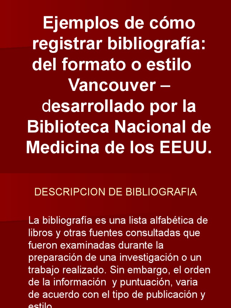 Como Citar normas De Vancouver 