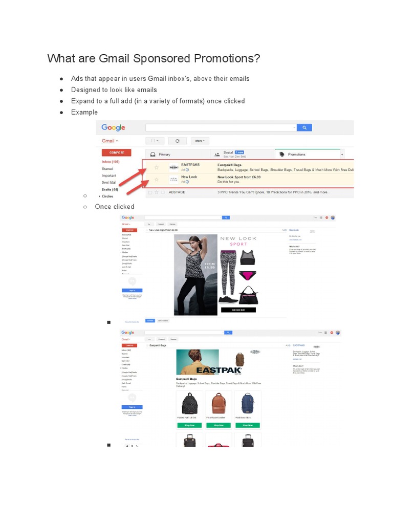 Gmail Sponsored Promotions | PDF | Gmail | Websites