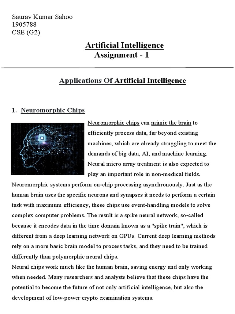 Neuromorphic Chips and AI Applications | PDF | Artificial Intelligence ...