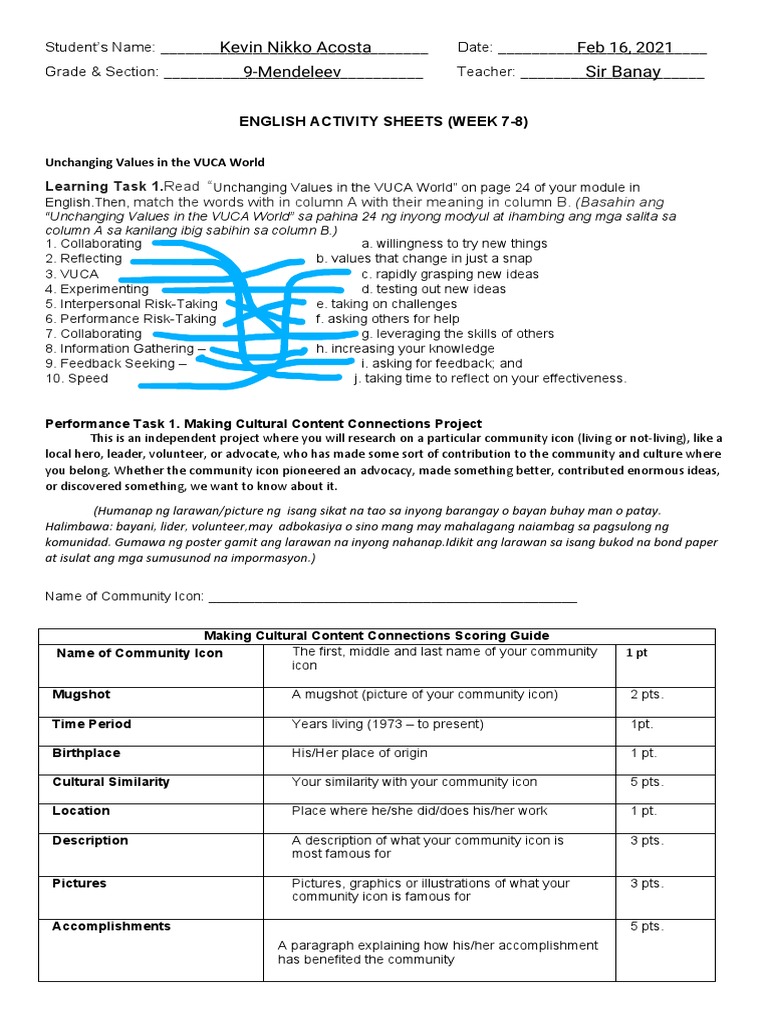 Edited - Performance Tasks | PDF | Cognition | Cognitive Science