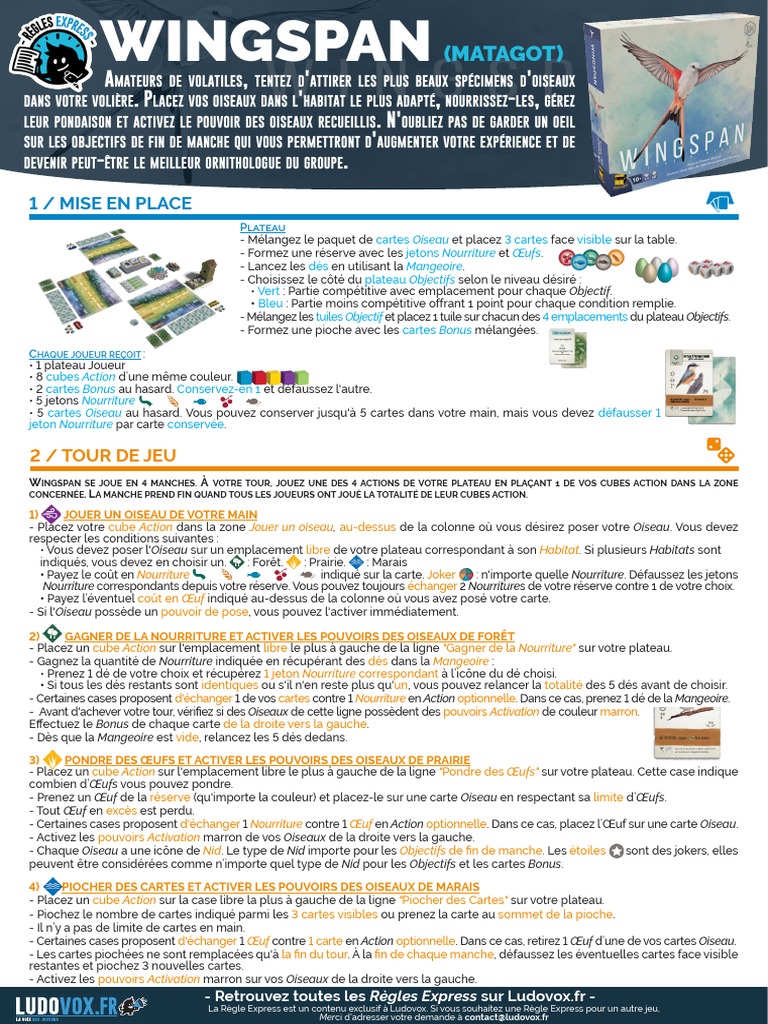 Règles de Wingspan en PDF | PDF | Oiseaux