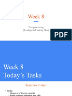 Week 8: Text Processing (Reading and Writing Files)
