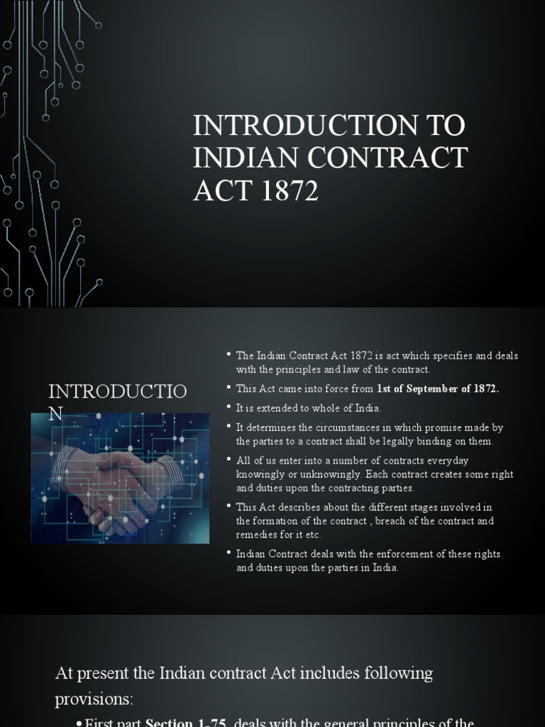 Overview of Indian Contract Act 1872 | PDF | Void (Law) | Consideration