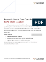 Prometric Dental Exam Questions For: HAAD (DOH) Jan 2020