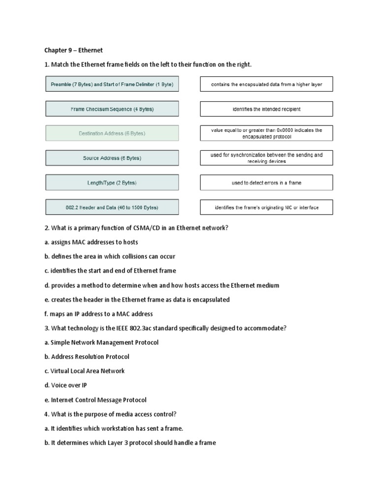Network Fundamentals Chapter 9 Ethernet Pdf Ethernet Computer