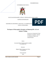 The Impact of Metacognitive Strategies On Enhancing EFL A2 Level