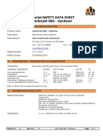 Material Safety Data Sheet Quickmast SBA - Hardener: 1: Product and Company Identification