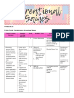 Work Plan Prelim Period: Introduction To Recreational Games