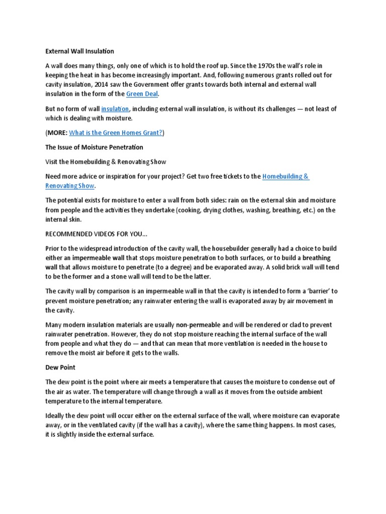 External Wall Insulation Overview | PDF | Building Insulation | Wall