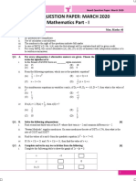 SSC Maths I Question Paper March 2020