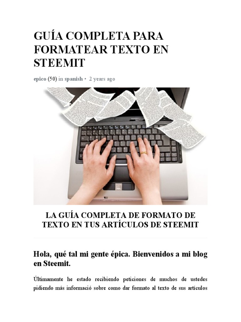 Formato de Texto en Steemit | PDF | HTML | Ingeniería de software