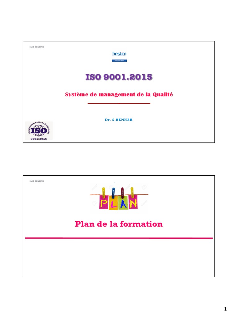 Introduction au SMQ et ISO 9001:2020 | PDF | Système de management de ...