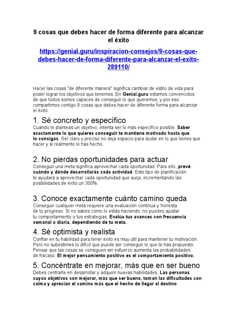 Claves para el Éxito Personal | PDF | Planificación