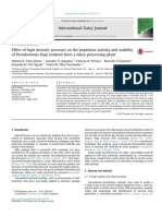 Effect of High Isostatic Pressure On The Peptidase Activity and Viability