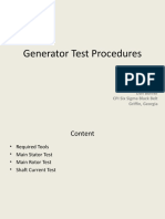 Generator Test Procedures: Dan Bohrer CPI Six Sigma Black Belt Griffin, Georgia