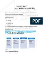 Models of Organizational Behaviour: S-O-B-C Model of Human Behaviour