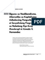 Bigwas Sa Neoliberalismo, Alternatibo Sa Kapitalismo: Adbokasing Pangwika at Sosyalistang Programa Sa Nobelang Mga Ibong Hernandez