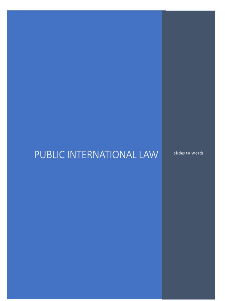 Overview of Public International Law | PDF | International Law | Treaty