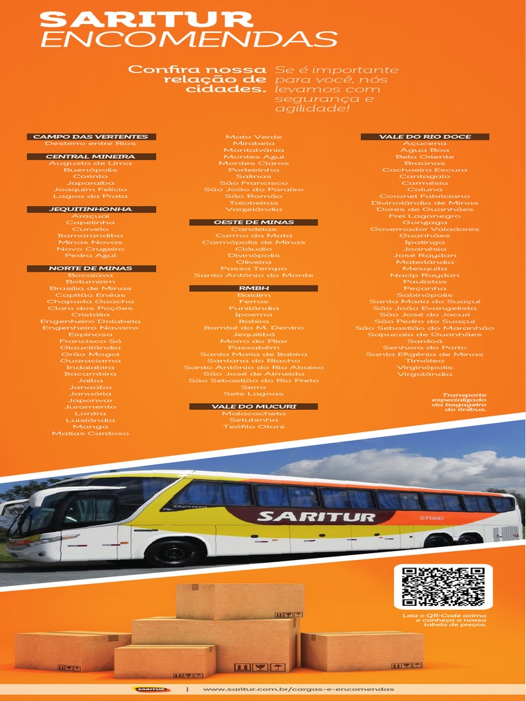 Horários de Ônibus Saritur e Encomendas | PDF