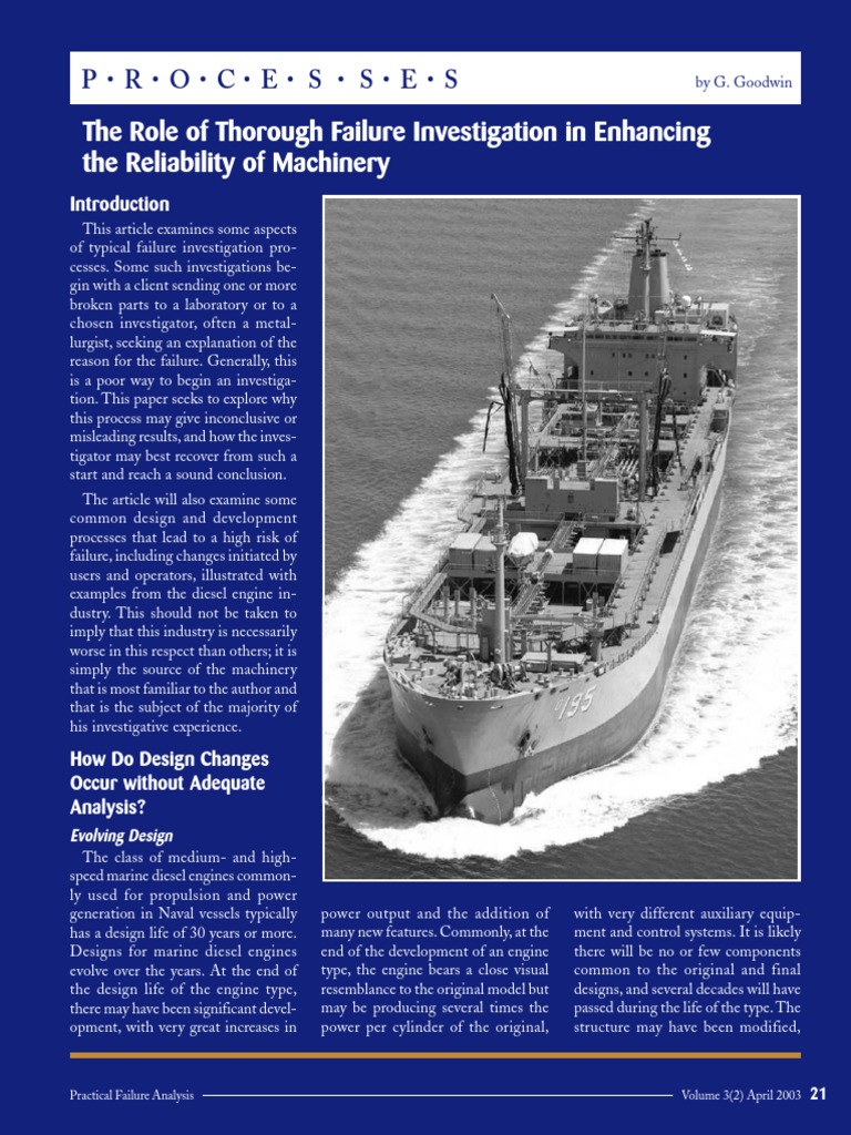 Enhancing Machinery Reliability through Failure Analysis | PDF ...