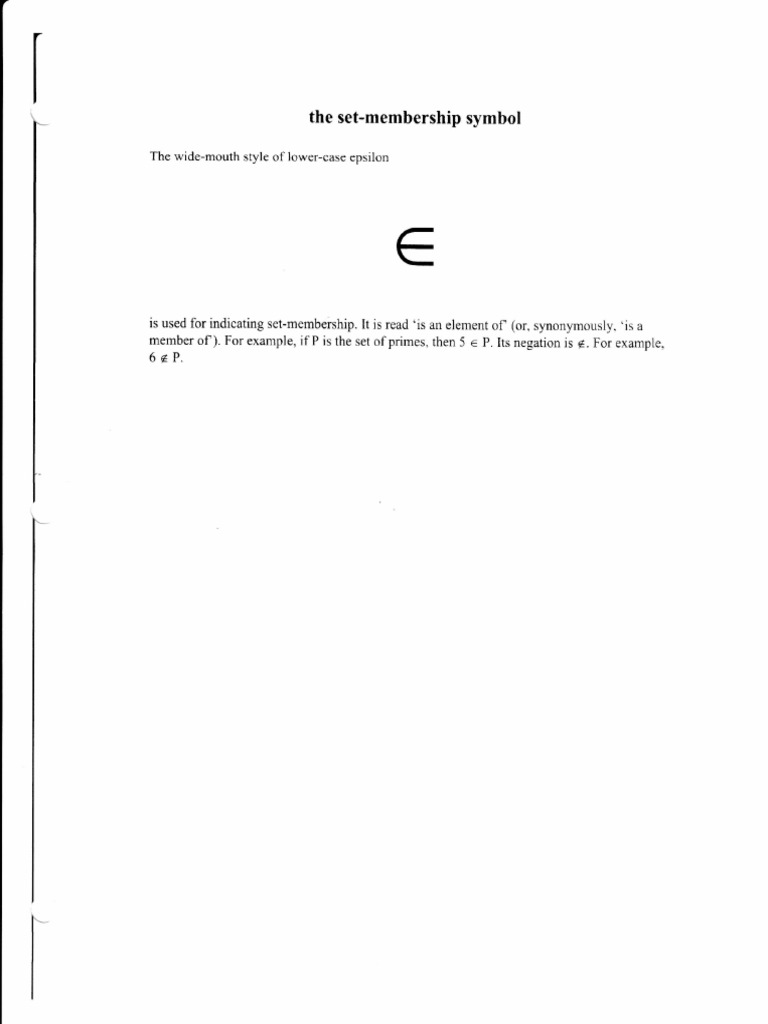 The Set-Membership Symbol | PDF | Language Arts & Discipline