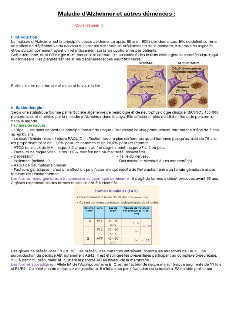 Alzheimer | PDF | Maladie d'Alzheimer | Démence