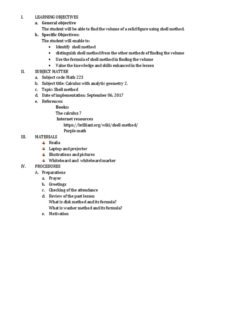 Shell Method for Volume Calculation | PDF | Volume | Cartesian ...