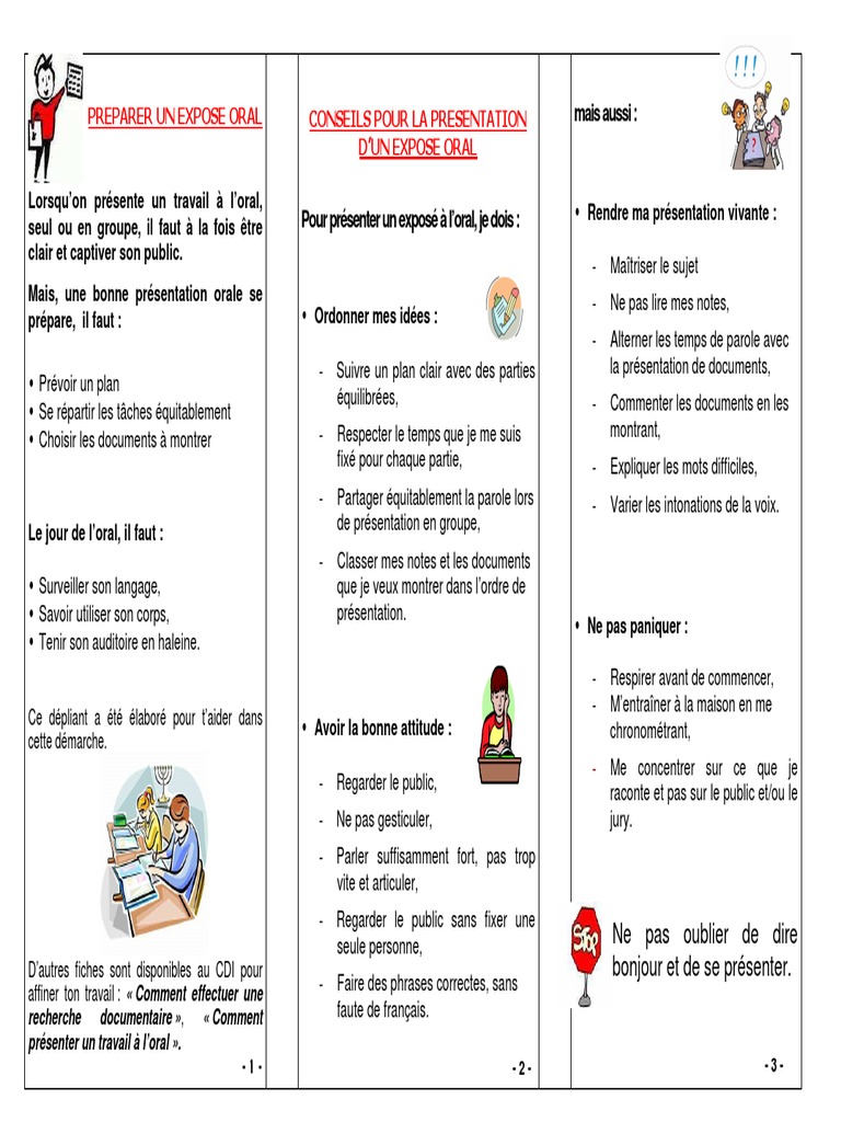 comment faire un exposé oral pdf