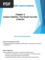 NMB 34203 Control Systems: System Stability: The Routh-Hurwitz Criterion