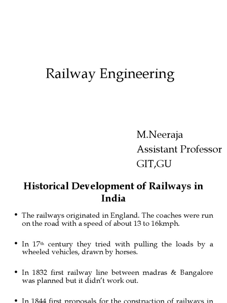 Overview of Indian Railway Engineering | PDF | Track (Rail Transport ...