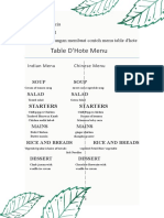 Nama: Tista Fricia Kelas: XI TBG 1 Mapel: Tata Hidangan Membuat Contoh Menu Table D'hote