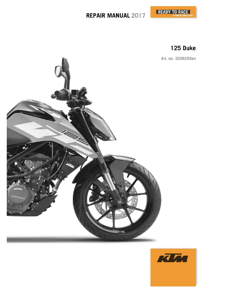 2017 KTM 125 DUKE Repair Manual | PDF