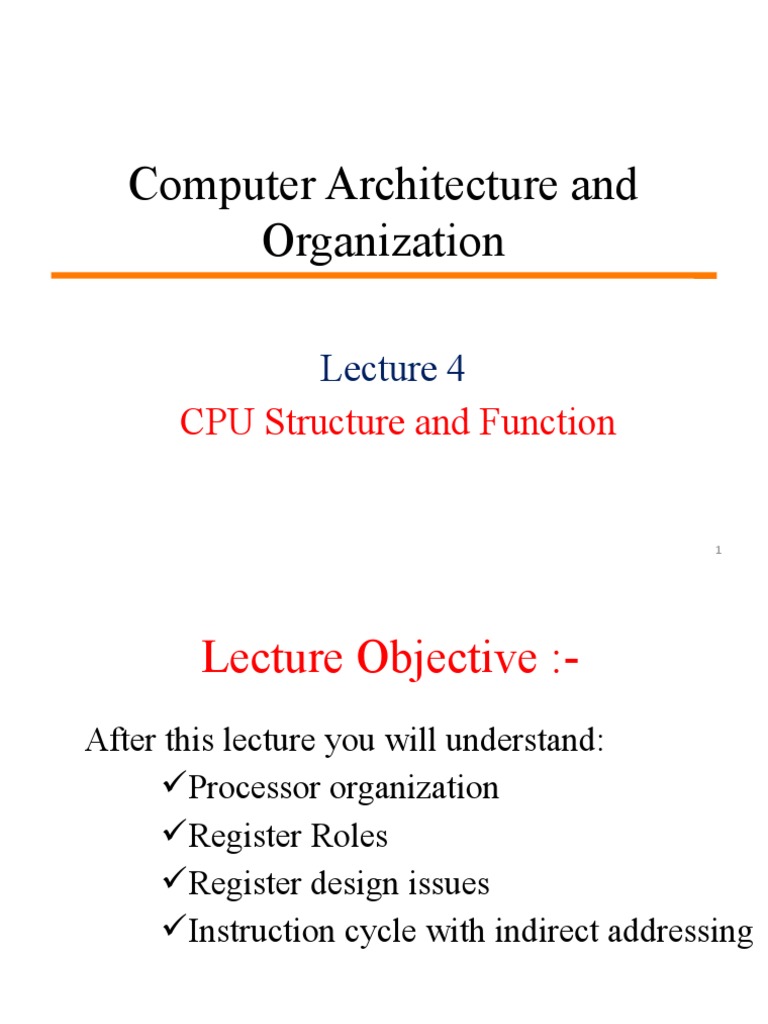 Chapter 2 Lecture 4 and 5 | PDF | Central Processing Unit | Computer ...