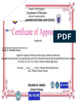 Certificate of Appreciation: Mat-I (Naawan) National High School