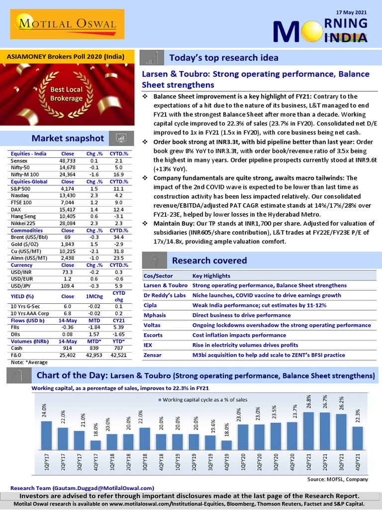 Strong operating performance and Balance Sheet improvements drive