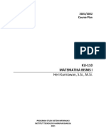 Course Plan KU-110 Matematika Bisnis I (SI) Heri Kurniawan, S.Si., M.Si