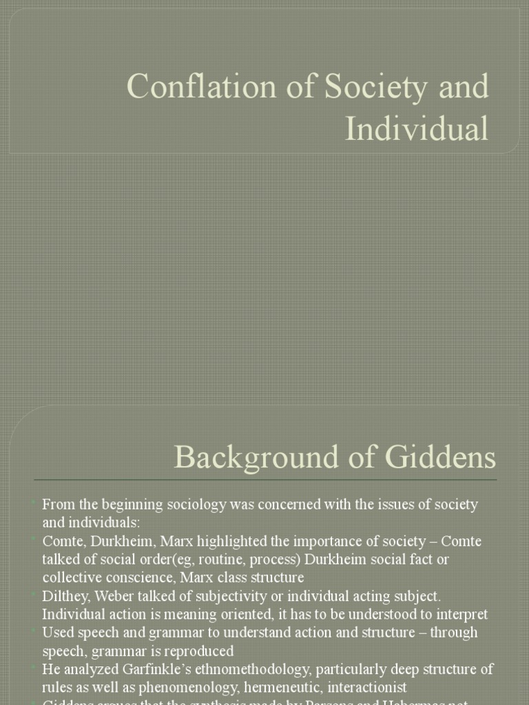 Conflation of Society and Individual | PDF | Scientific Theories ...