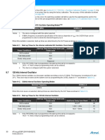 Section 8.12.1 "OSCCAL - Oscillator Calibration Register" On Page 32 Table 28-1 On Page 260 Section 27.4 "Calibration Byte" On Page 244