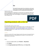 Import products with CSV files