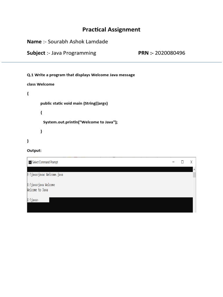 Practical Assignment Java | PDF | Method (Computer Programming ...