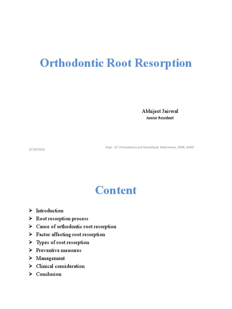 Orthodontic Root Resorption Guide | PDF | Periodontology | Orthodontics