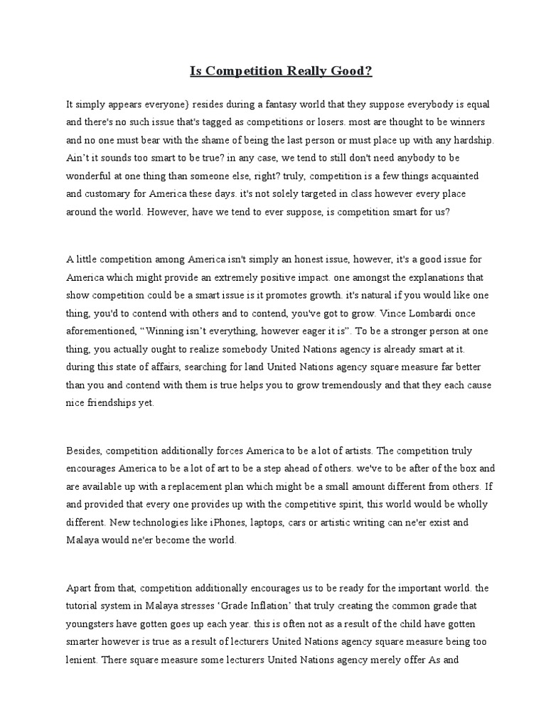 Is Competition Really Good PDF