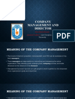 Company Management and Director