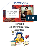 (Coi) Constitution of India Notes 2020. Cs Examsquad